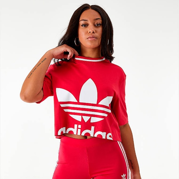 Adidas Originals Relaxed Trefoil Crop Tee - Picture 6 of 8
